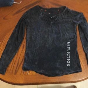 Affliction bling long sleeve shirt